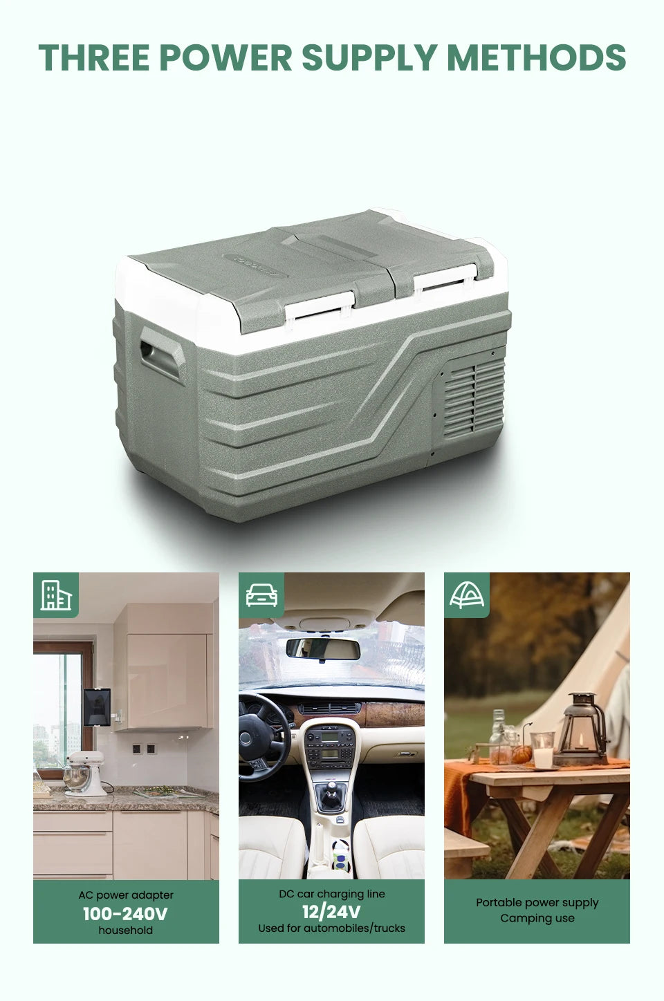 Alpicool NLS Car Refrigerator — 20L 30L 40L Portable Compressor Mini Fridge Freezer 12/24V DC & 100-240V AC for Camping