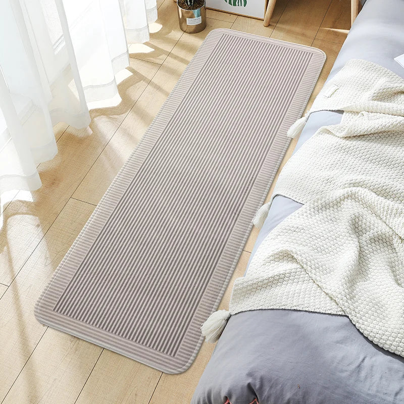 Cartoon Plush Bedside Floor Mat – Non-Slip Long Strip Rug for Bedroom, Sofa & Coffee Table