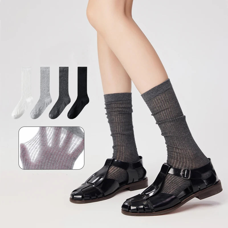 Women's Mesh Calf Socks – Lightweight Ballet Style
