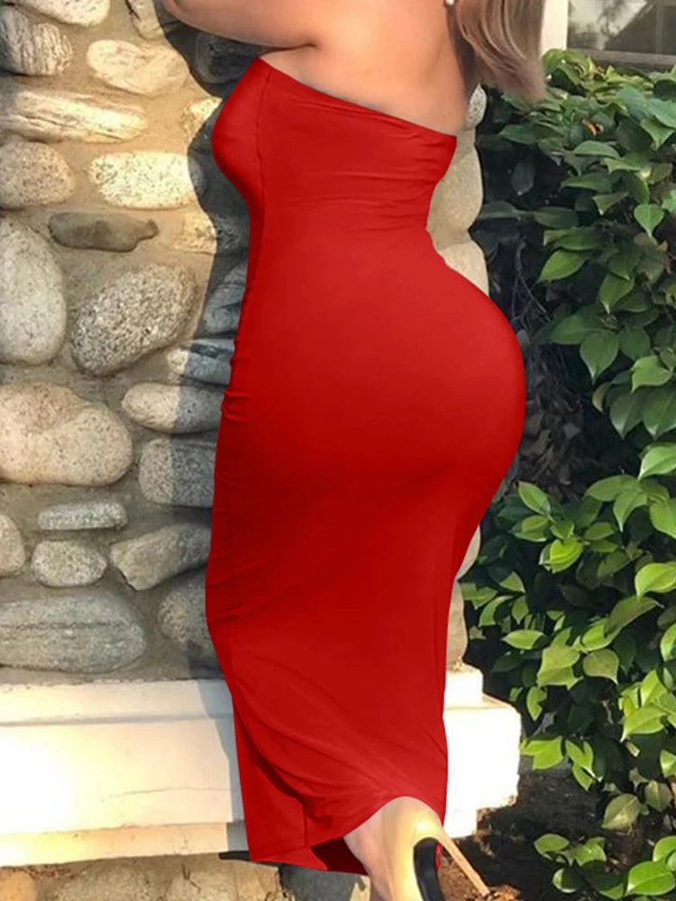 Women's Sexy Sleeveless Chest Wrap Long Beach Dress – Strapless Maxi Dress