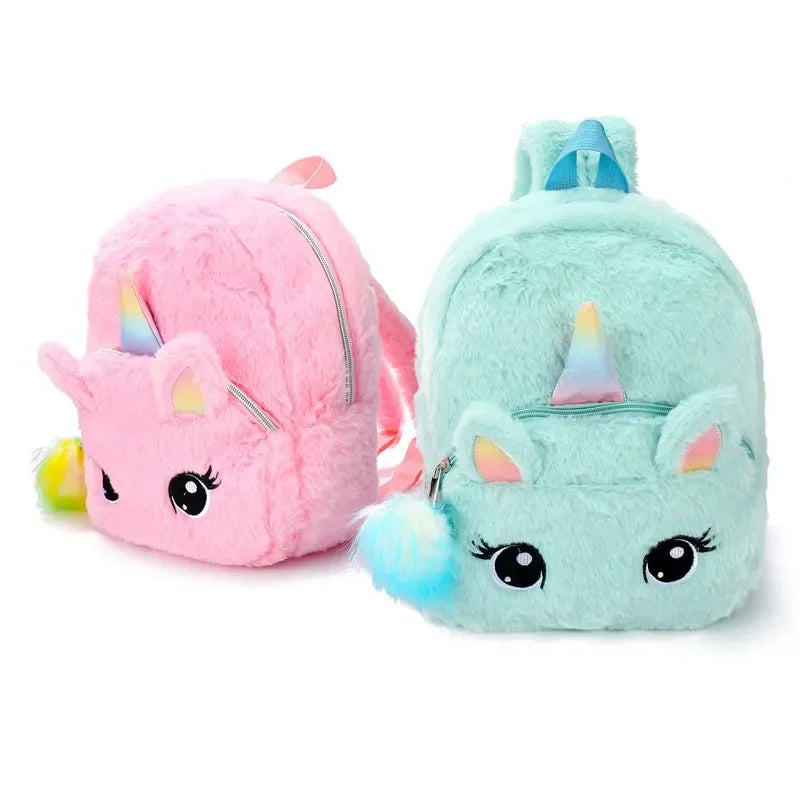 Unicorn Backpack – Girls Plush School Bag