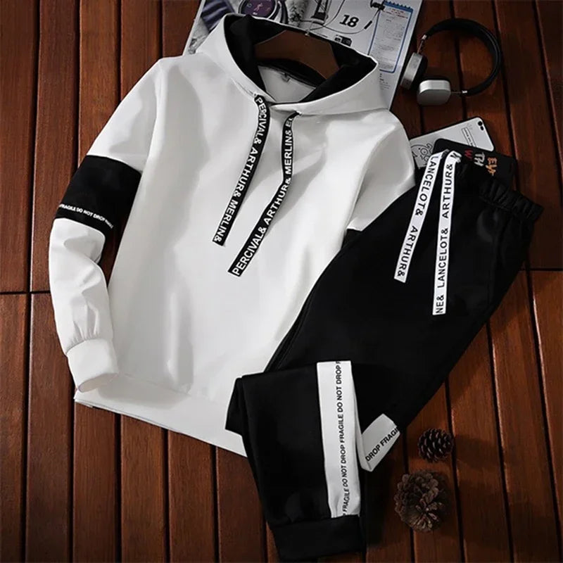 Men's Letter Print Hooded Sweatshirt — Hip Hop Pullover Sports Hoodie