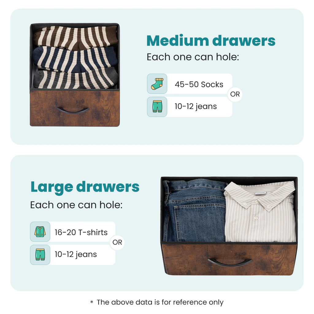 JHK 7-Drawer Dresser & Storage Chest – Fabric Drawers, Clothes Organizer for Bedroom & Living Room