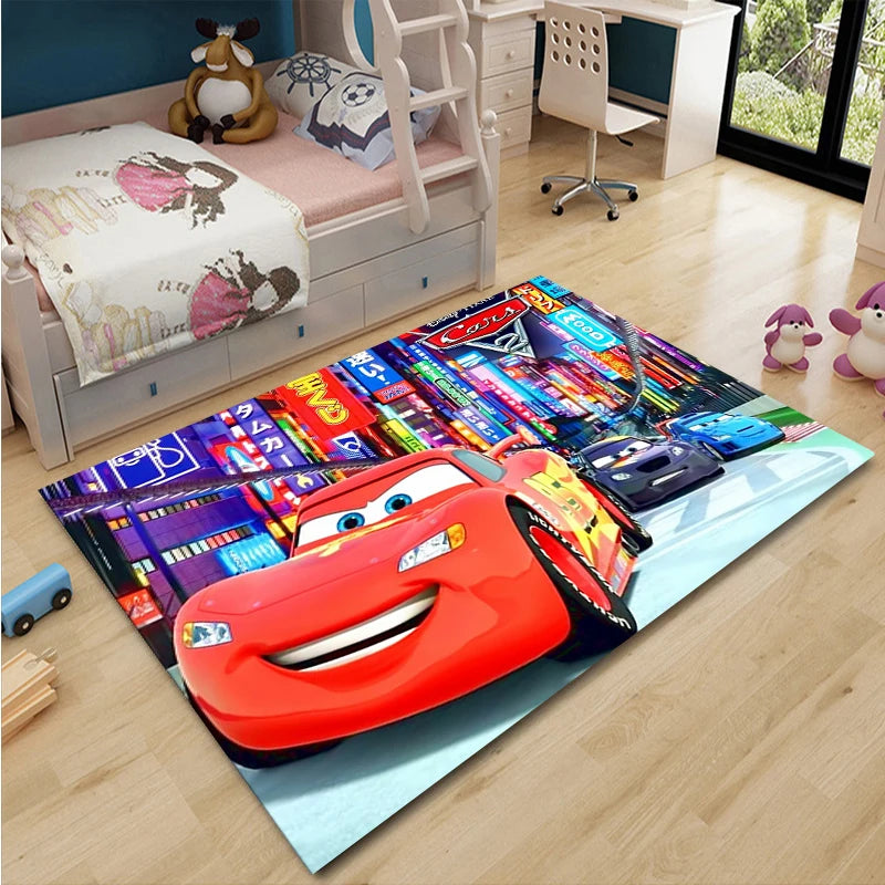 Cars McQueen Road Rug – Kids Motorway Play Mat for Living Room, Nursery & Kids Room