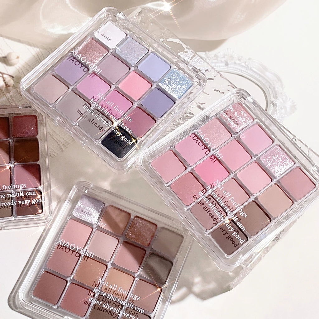 16-Color Earth Tone Eyeshadow Palette — Pearl & Matte Shimmer