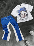 Men's Hip Hop Round Neck Short Sleeve T-Shirt & Drawstring Pants 2-Piece Set