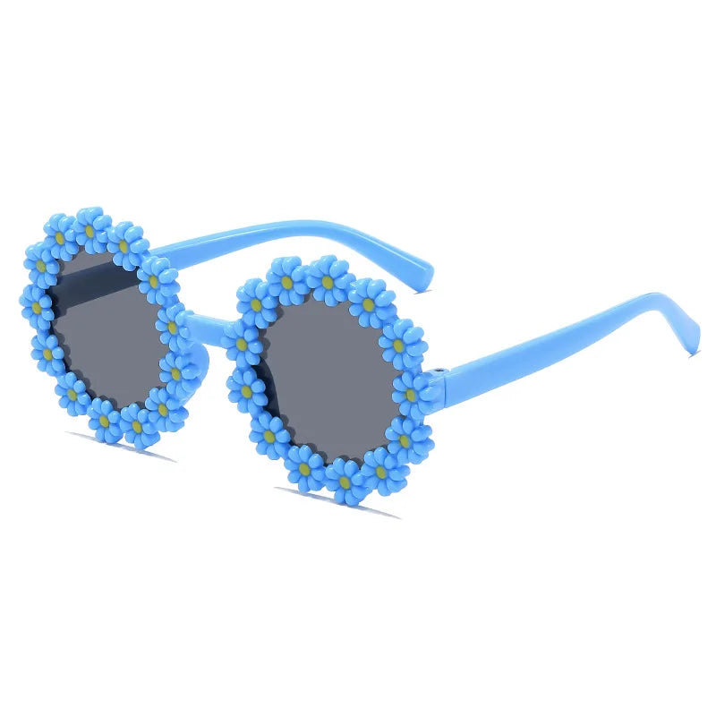 Kids Round Flower Daisy Sunglasses | Cute UV Protection Outdoor Party Shades for Children