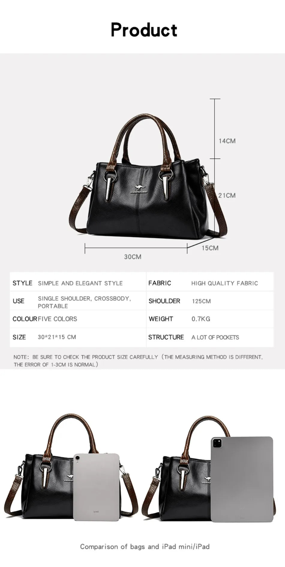 Luxury Soft Leather Large Capacity Tote Crossbody Bag – Elegant Shoulder Handbag for Women