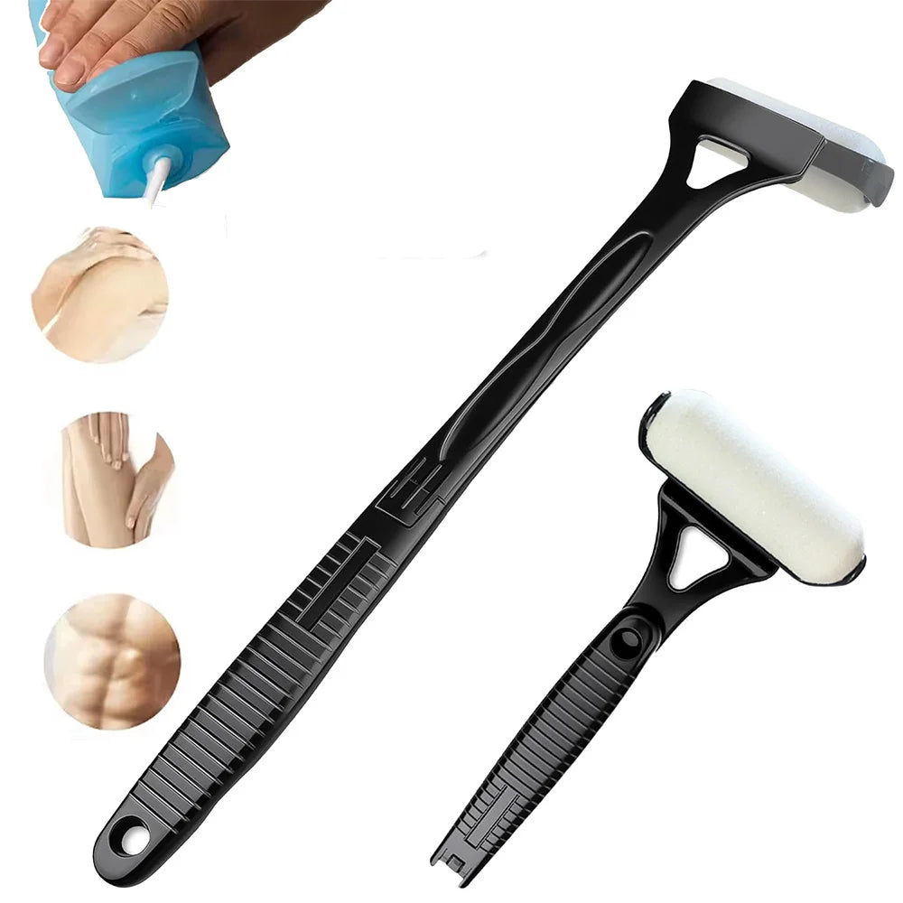 Long Handle Lotion Applicator Stick – Foldable Self-Sunscreen & Tanning Back Applicator with 2 Heads