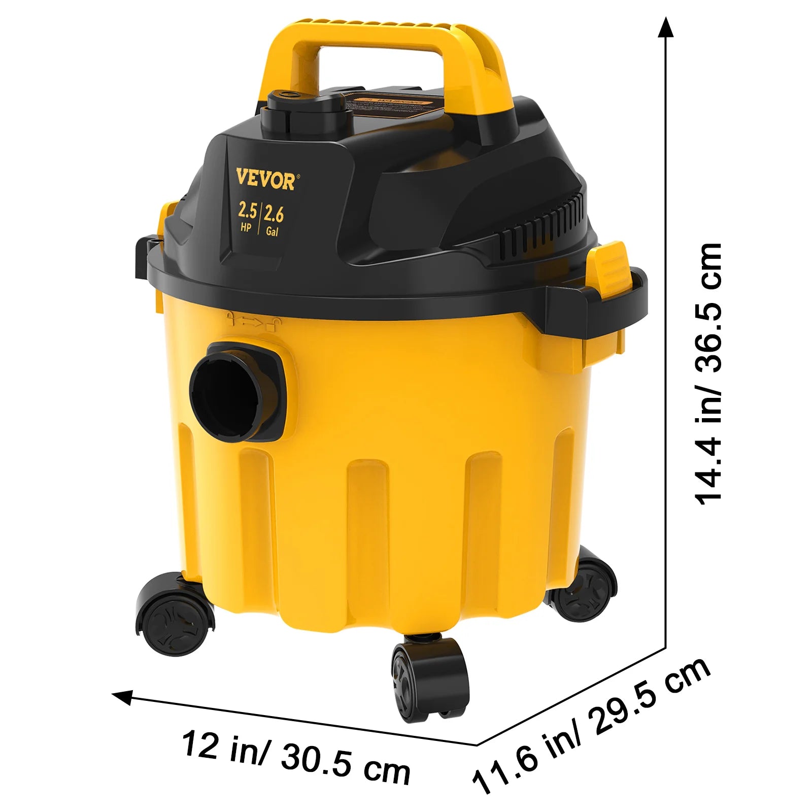 SucceBuy 2.6 Gallon Wet Dry Shop Vac — 2.5 Peak HP, 3-in-1 Vacuum, Blow & Suction with HEPA Filter