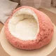 2-in-1 Soft Plush Round Pet Bed with Cover – Warm Cave Nest for Small Dogs & Cats, 50cm