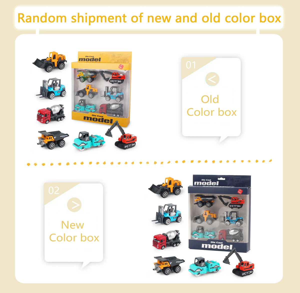 Die-Cast Construction Vehicle Toy Set – 1:64 Alloy Trucks & Excavators