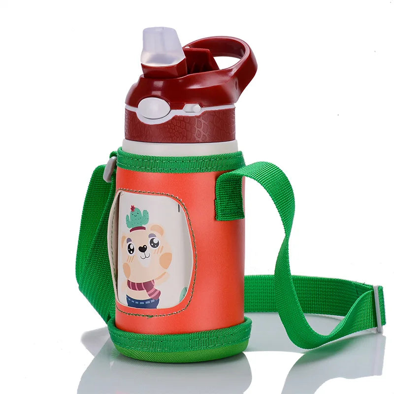 400ml Kids 316 Stainless Steel Vacuum Thermos Bottle – Duck-Billed Straw Tumbler, 6–12Hr Insulation