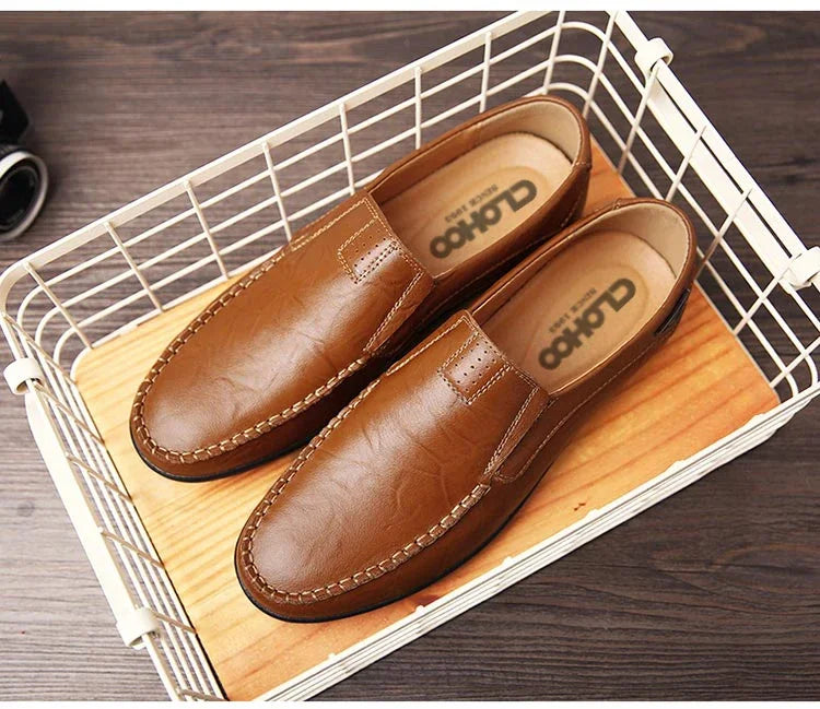 Men's Genuine Leather Slip-On Loafers