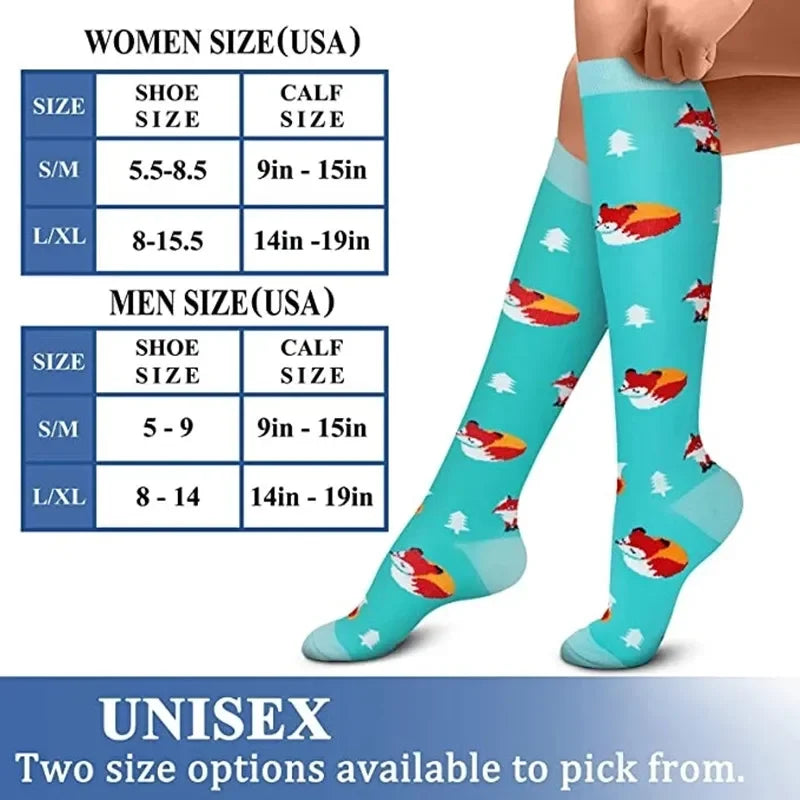 Knee High Compression Stockings 20-30mmHg – 6 Pairs Sports, Medical, Varicose Veins, Pregnancy, Edema & Diabetes