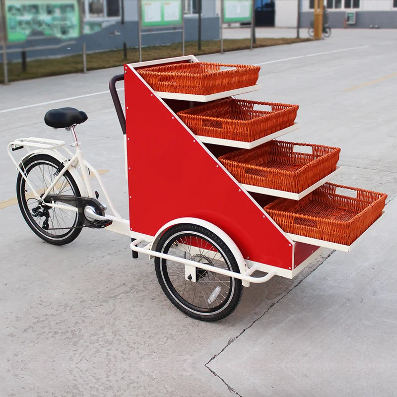 Electric Mobile Tricycle Food Display Bike Cart – Coffee & Hot Dog Vendor Bike