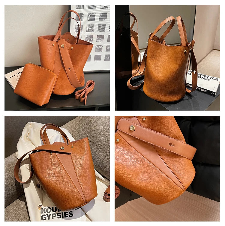 Luxury PU Bucket Bag – Trending Crossbody Shoulder Tote for Women 2026