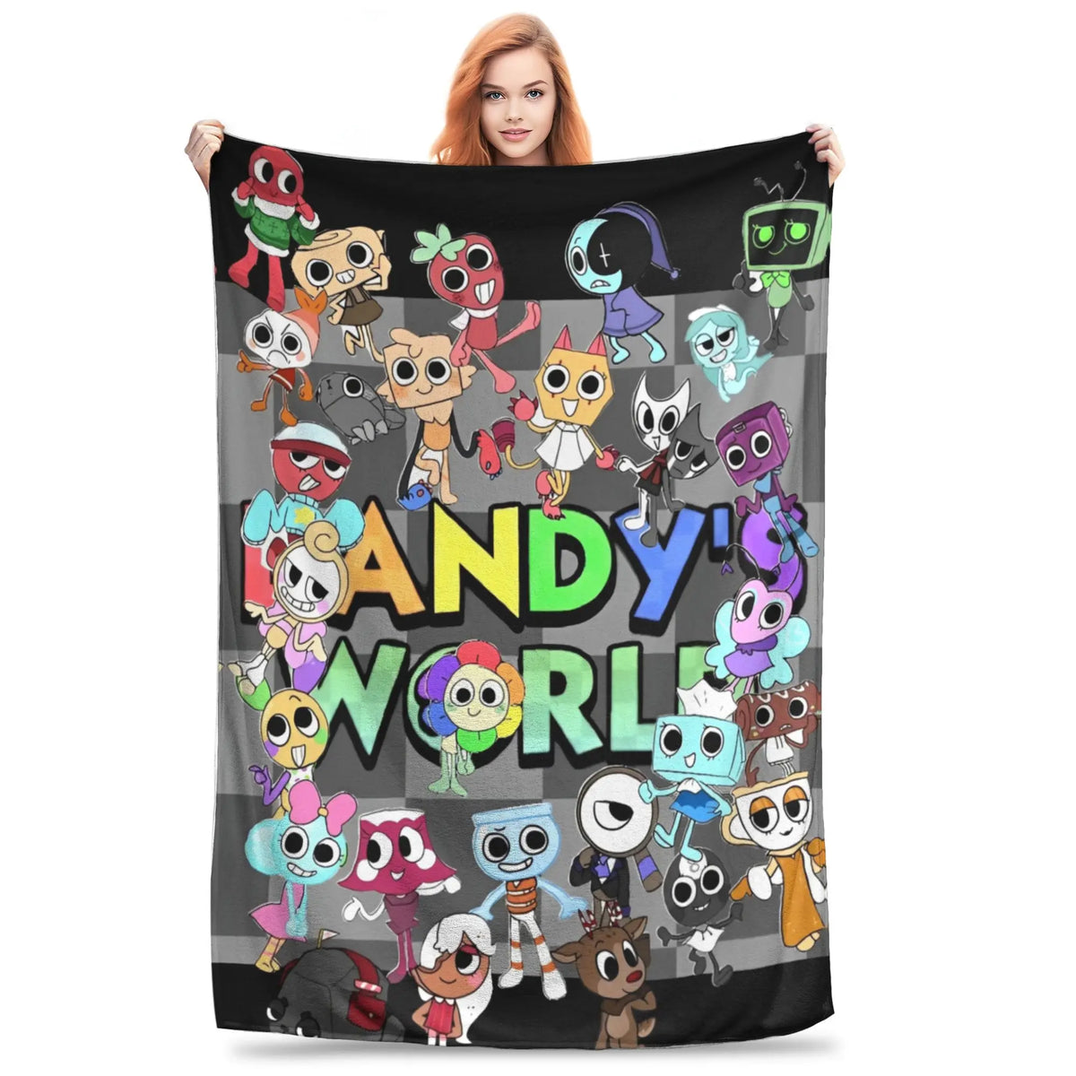 Dandy's World Pebble Fleece Throw Blanket – Soft Novelty Character Print, 5 Sizes
