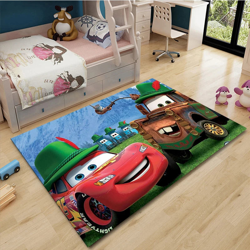 Cars McQueen Road Rug – Kids Motorway Play Mat for Living Room, Nursery & Kids Room