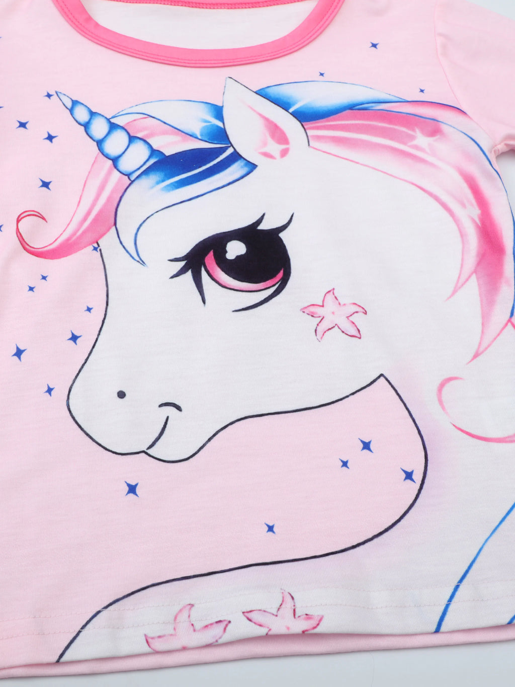 Girls' Unicorn Cartoon Long Sleeve Pajamas | 2-Piece Kids Sleepwear Set