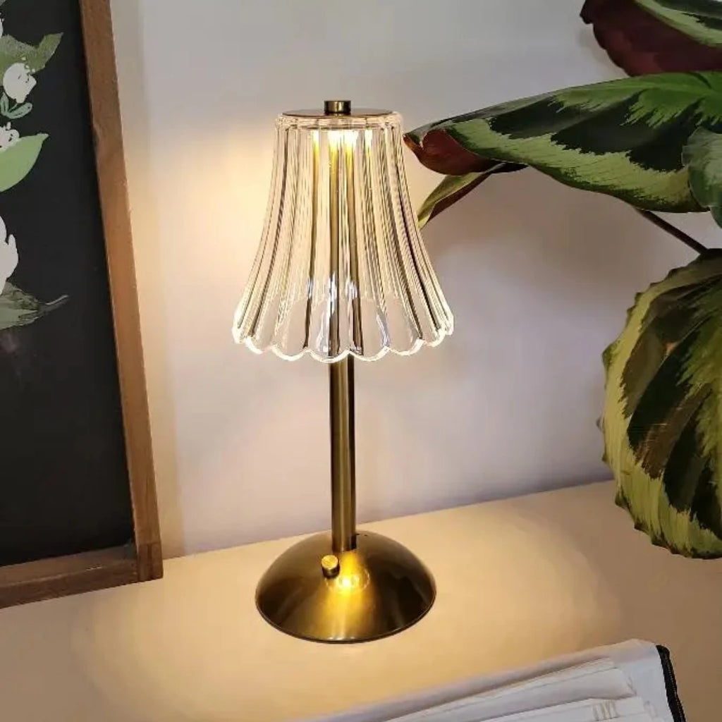 Crystal-Style Table Lamp – Rechargeable Touch Light