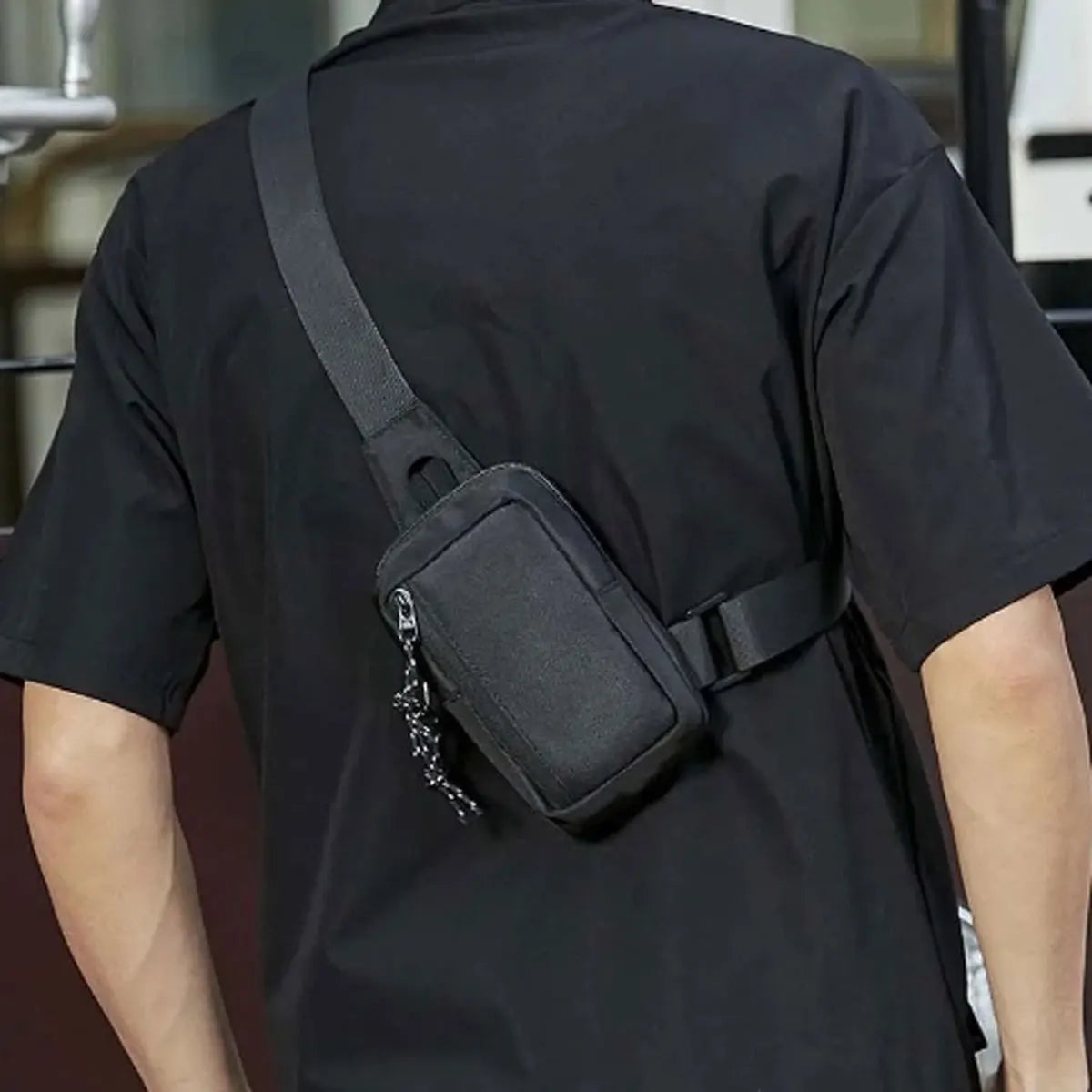 Men's Canvas Mini Crossbody Satchel Bag – Casual Waist Chest Shoulder Messenger Bag