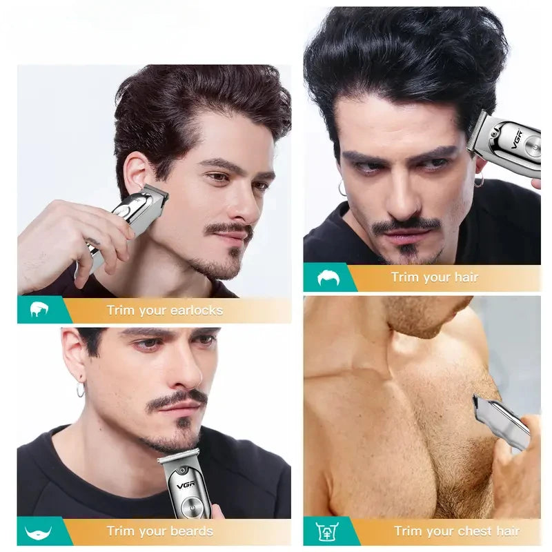 VGR V-071 Professional Hair Clipper – Rechargeable Cordless Trimmer for Men with Guide Combs