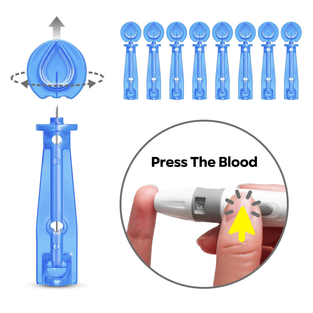Adjustable Lancet Pen – Blood Sampling Lancing Device for Diabetics with 50 Lancets