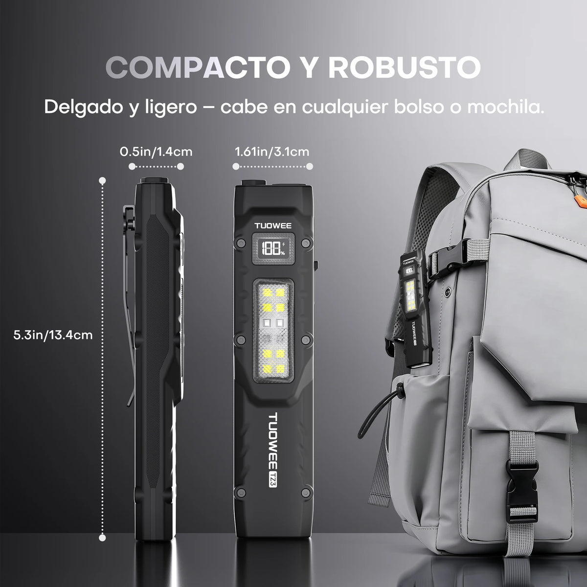 Rechargeable EDC Flashlight – 1600 Lumen, UV Detector, 9 Modes, Memory Mode, Lock, USB-C Fast Charge
