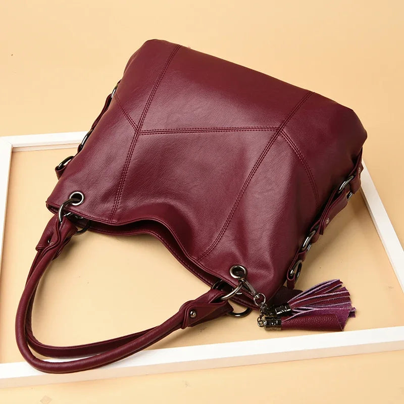 Large Capacity PU Leather Crossbody Tote Bag – Luxury Shoulder Bag for Women