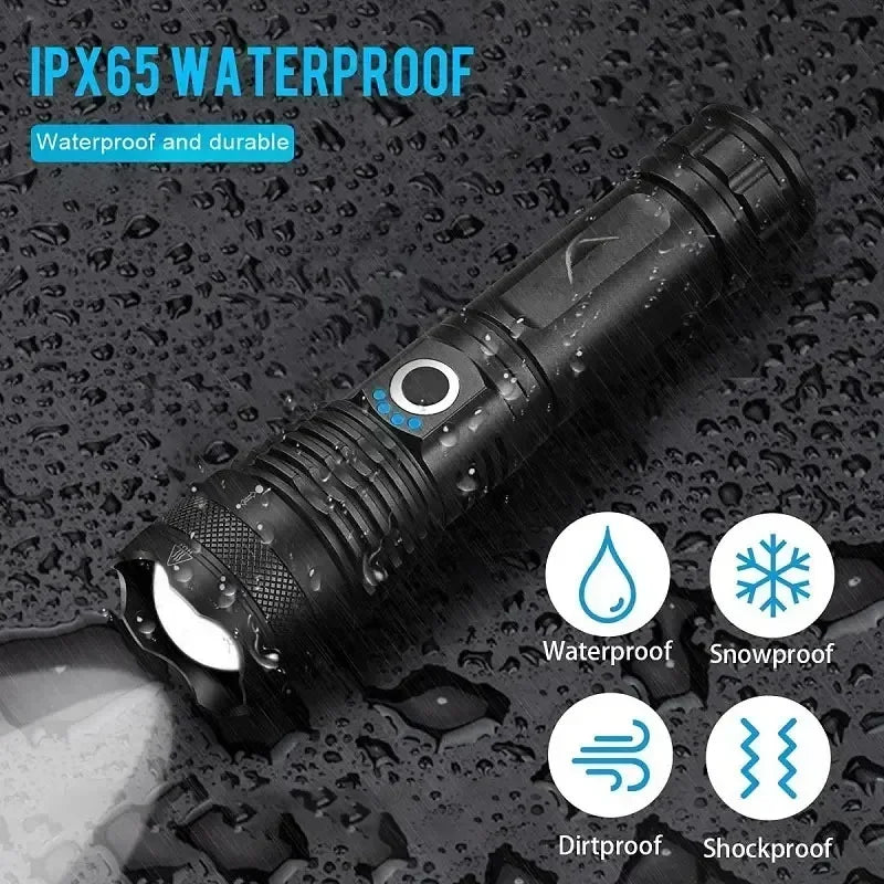 High Power LED Tactical Flashlight – Rechargeable Super Bright Hunting Torch