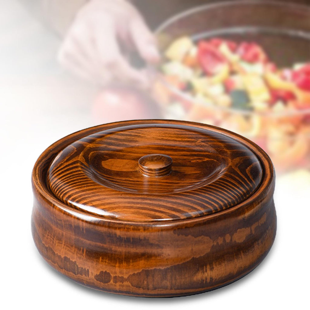 Wooden Serving Bowl with Lid