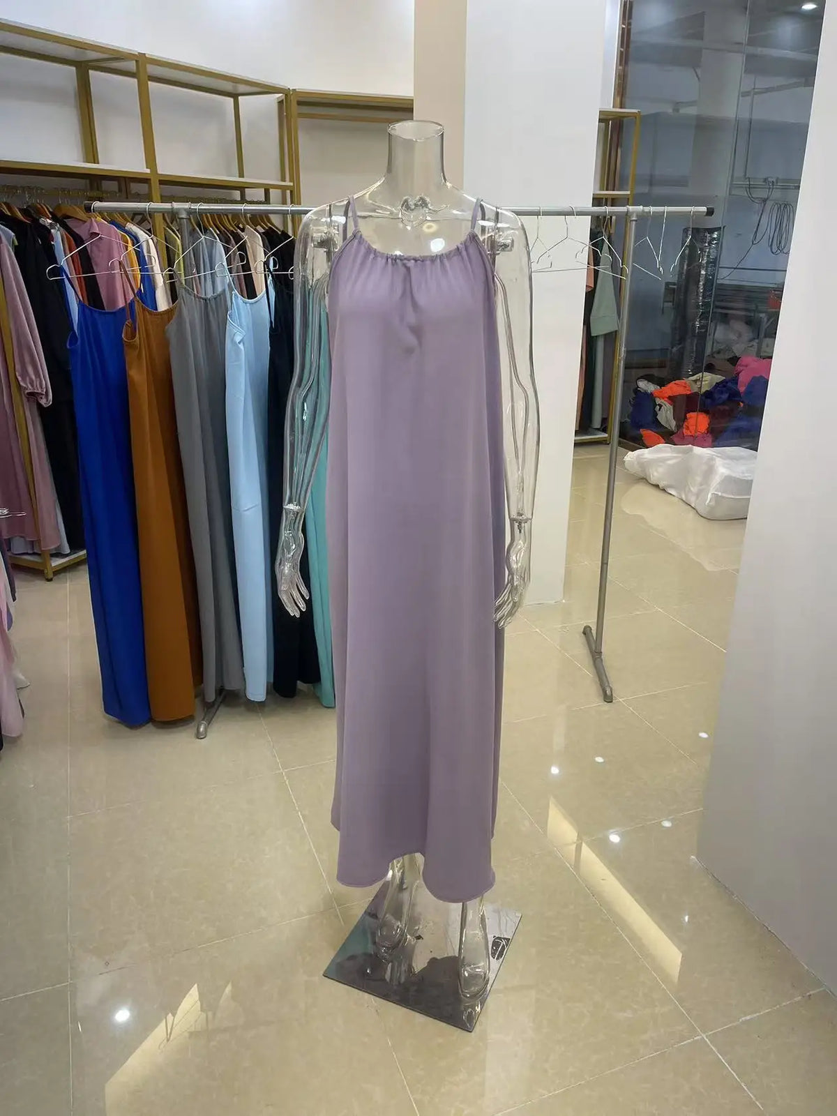 Women's Strapless Backless Loose Maxi Dress – Comfortable Sleepwear & Casual Home Dress