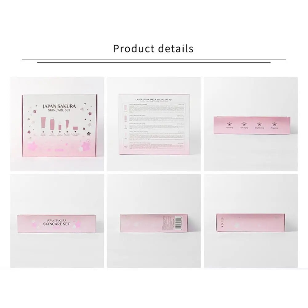 Sakura Skincare Gift Set – 3-Piece Travel Bag or 5-Piece Gift Box for Women