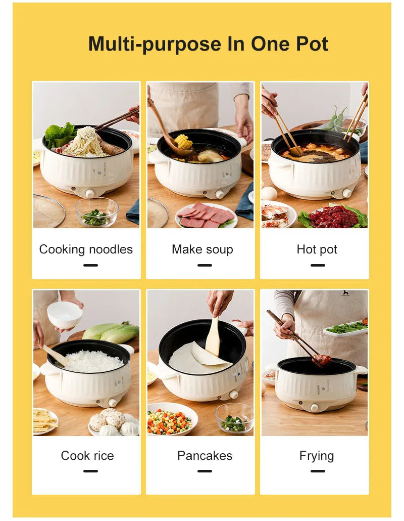 220V Multi Cooker Electric Pot — Single/Double Layer Non-Stick Hot Pot & Rice Cooker for 1–2 People