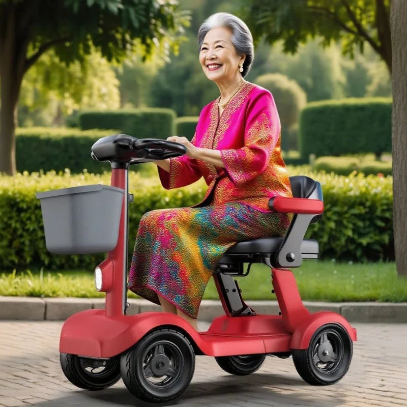 4-Wheel Folding Mobility Scooter with Baby Seat