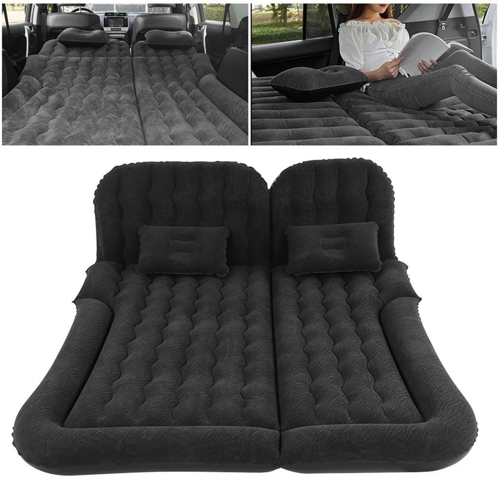 2-in-1 Inflatable Car Travel Mattress – PVC Flocking Soft Backseat Air Bed for Car & SUV