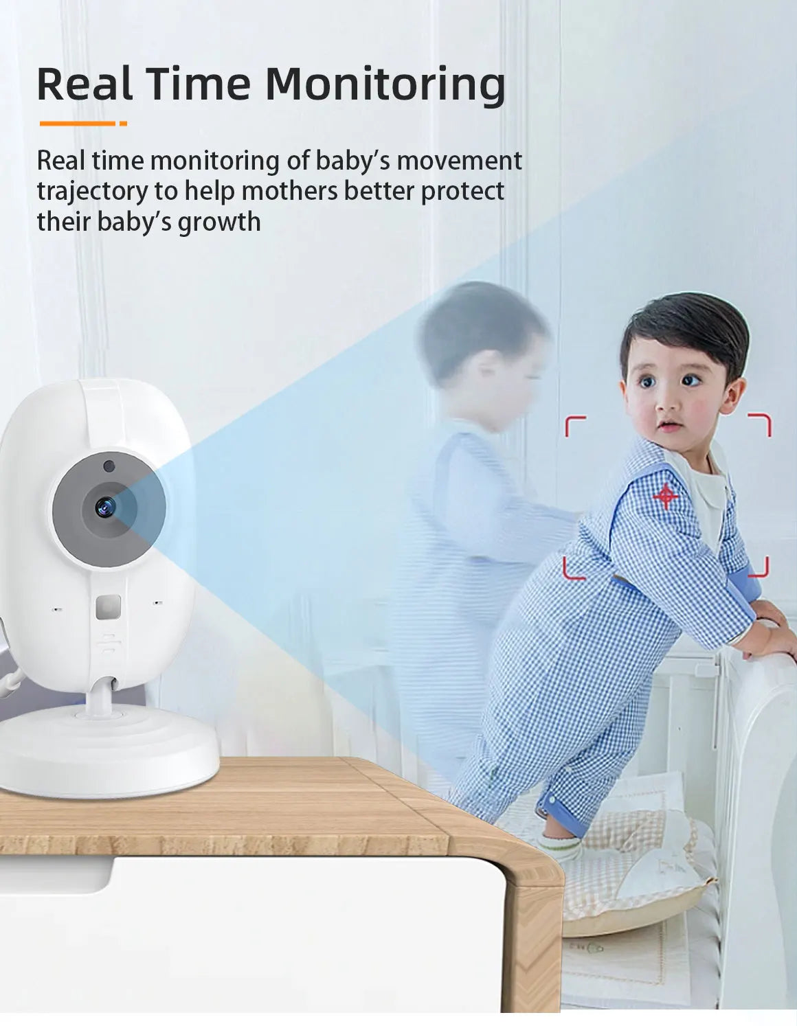 3.5" Wireless Video Baby Monitor – Night Vision, Temperature Monitoring, 2-Way Audio | No WiFi Needed