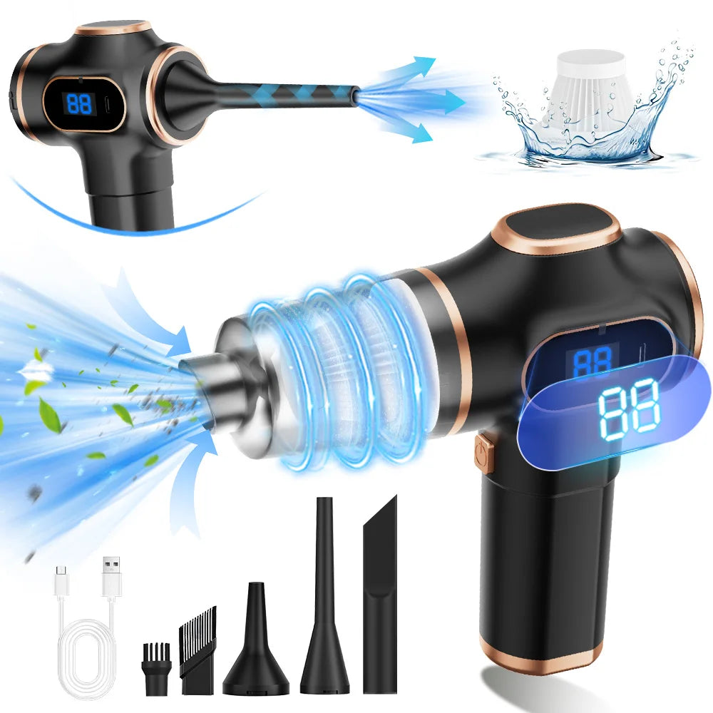 Wireless Car Vacuum Cleaner — Portable Cordless ABS Handheld Vacuum for Car & Home