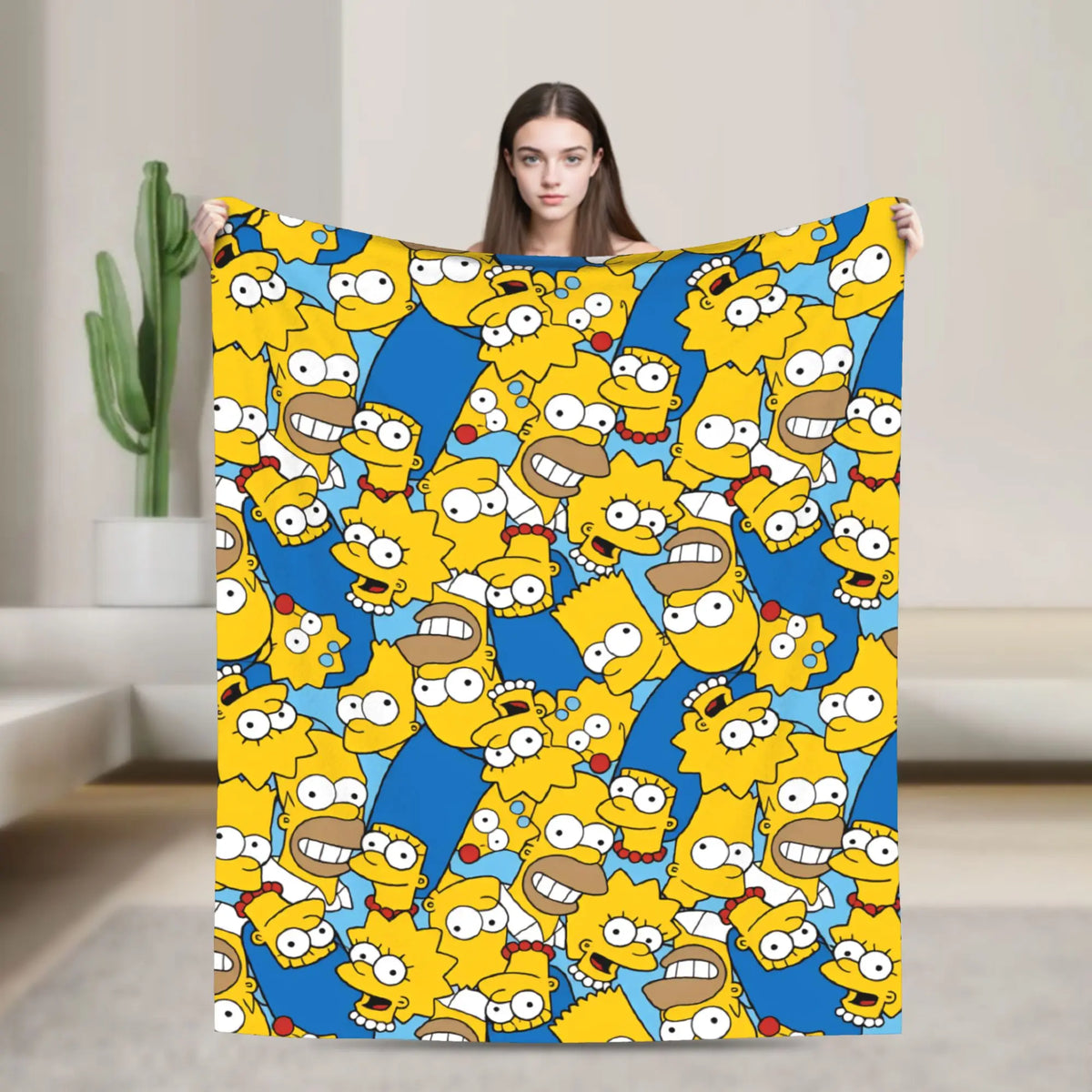 Simpsons Character Super Soft Plush Throw Blanket – Flannel Fleece Bedspread