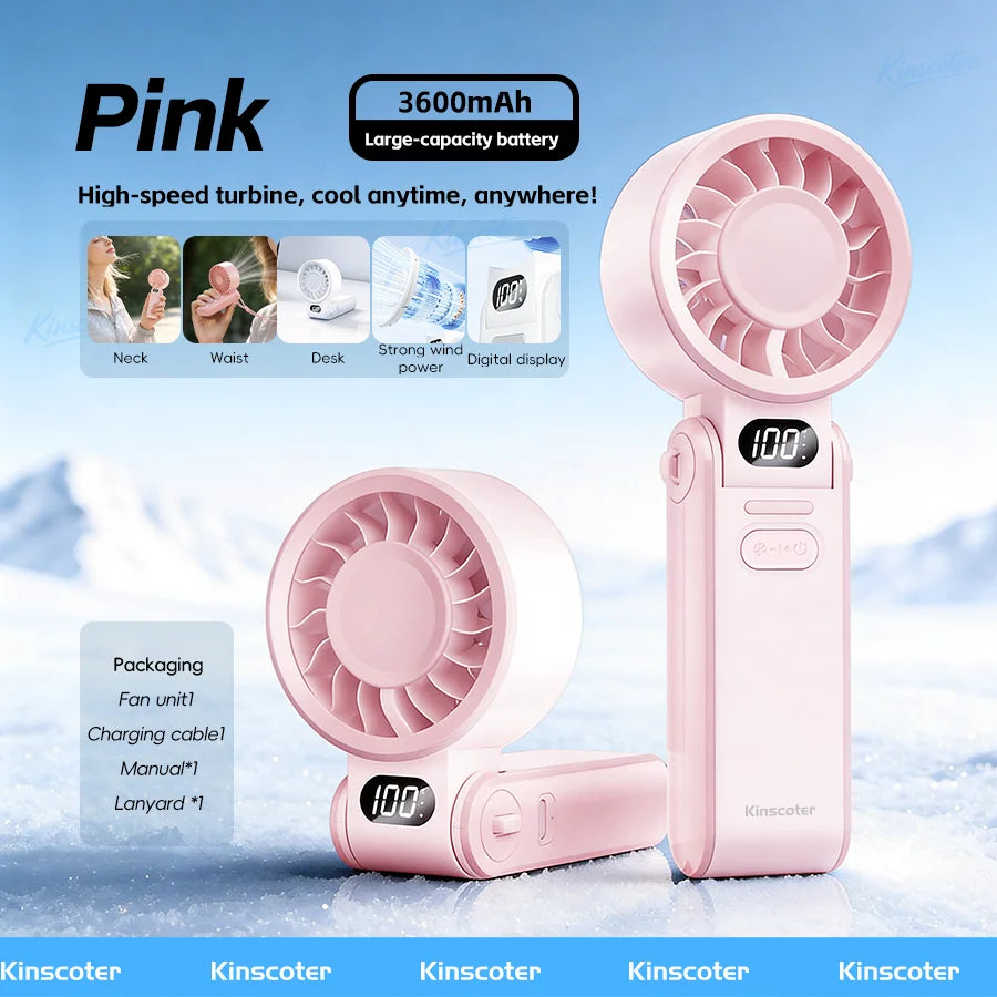 Rechargeable Handheld Fan with Optional Ice Cooling