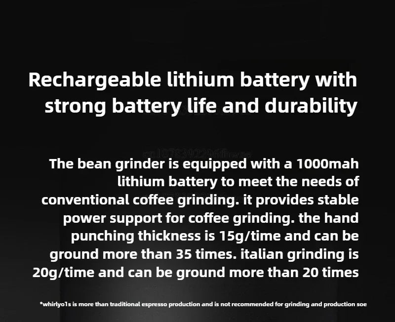 TIMEMORE Whirly 01s USB Portable Electric Coffee Grinder – Automatic Hand-Brewed Bean Grinder for Home & Travel