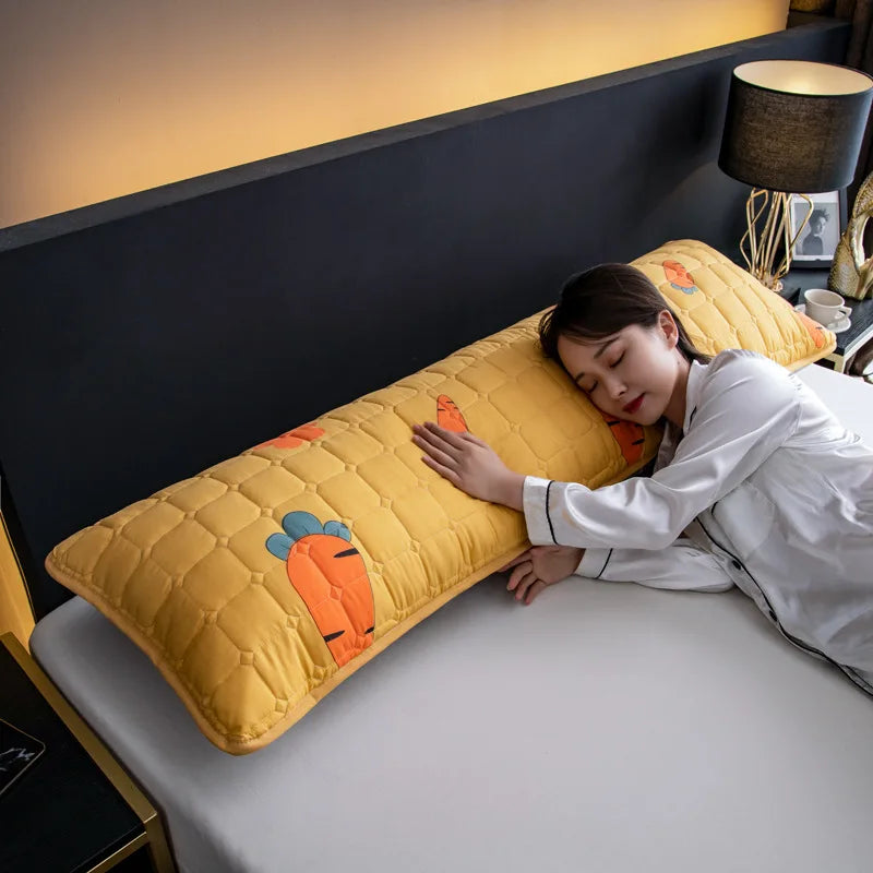 Quilted Long Body Pillow Case – Soft Cotton Cartoon Print, 120/150/180cm