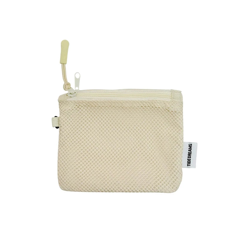 Mesh Coin Purse Multi-Purpose Travel Makeup Storage Bag — Double-Layer Zipper Card Holder