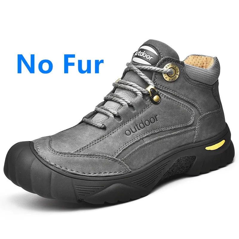 Men's Cow Leather Lace-Up Ankle Boots