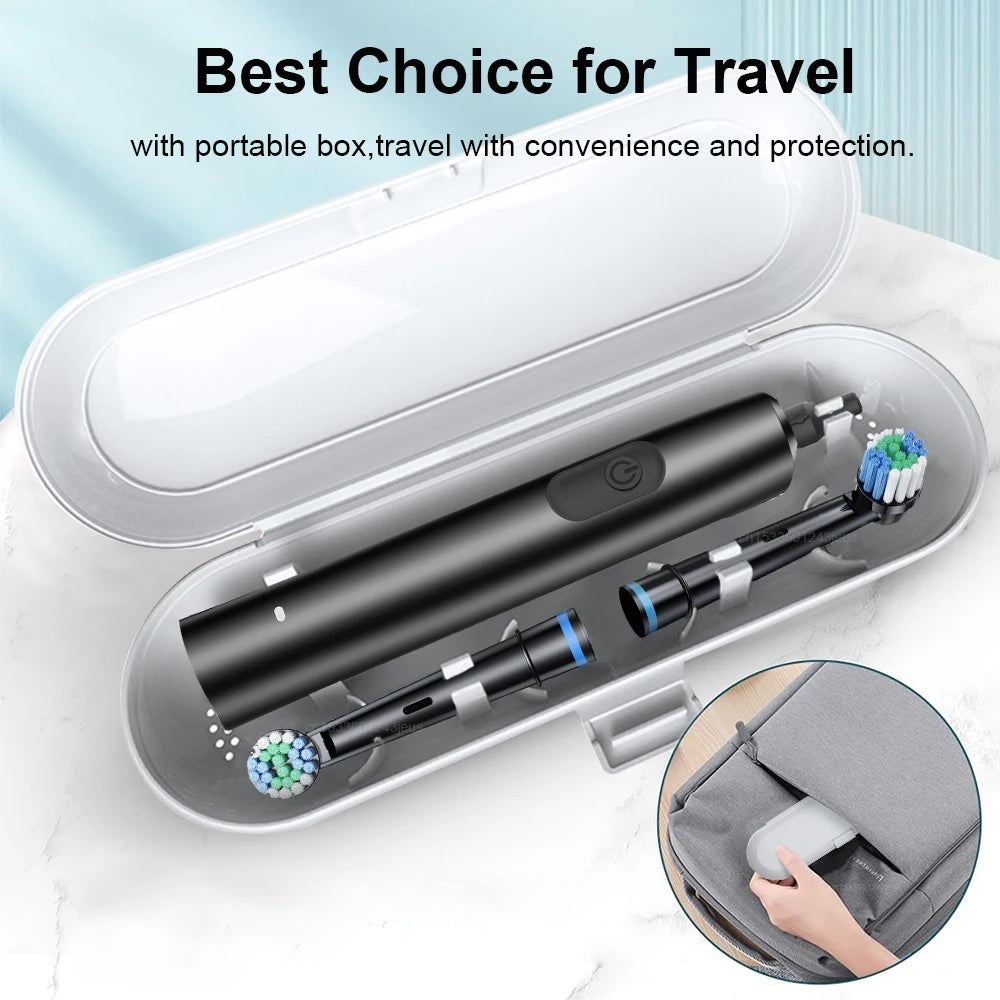 Rotary Rechargeable Electric Toothbrush for Adults – 5 Modes, 30-Day Battery, 8 Brush Heads