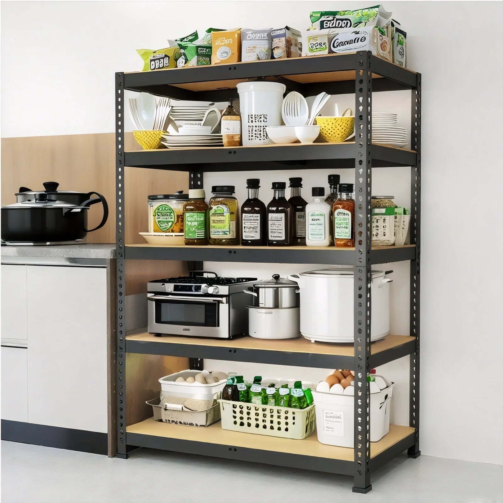 Heavy Duty 5-Tier Garage Shelving Unit — 2,000 LB Capacity, Adjustable Steel Storage Rack