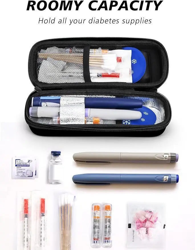 Insulin Cooler Travel Case with Thermometer Display – Waterproof Diabetic Medicine Organizer Bag