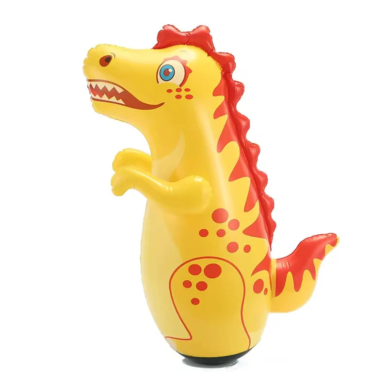 90cm Inflatable Tumbler Boxing Punching Bag for Kids – Dinosaur Standing Bop Bag, CE Certified, Ages 3+