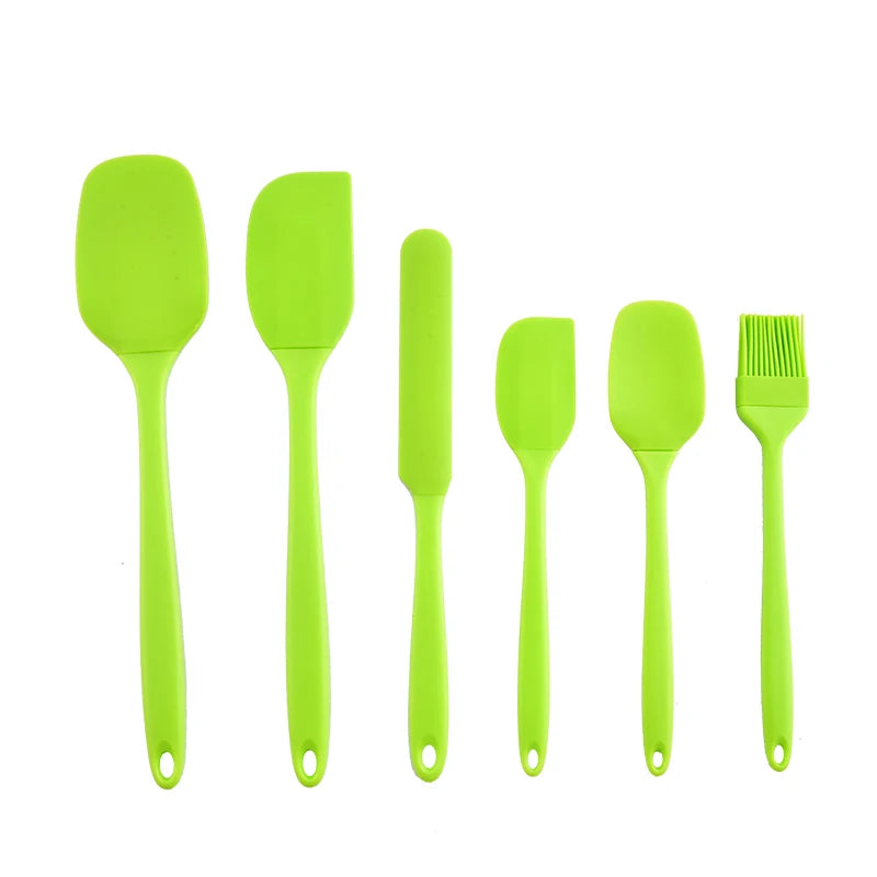 Silicone Baking Tool Set 6-Piece – Spatula, Cream Scraper, Oil Brush & More for Kitchen & Baking
